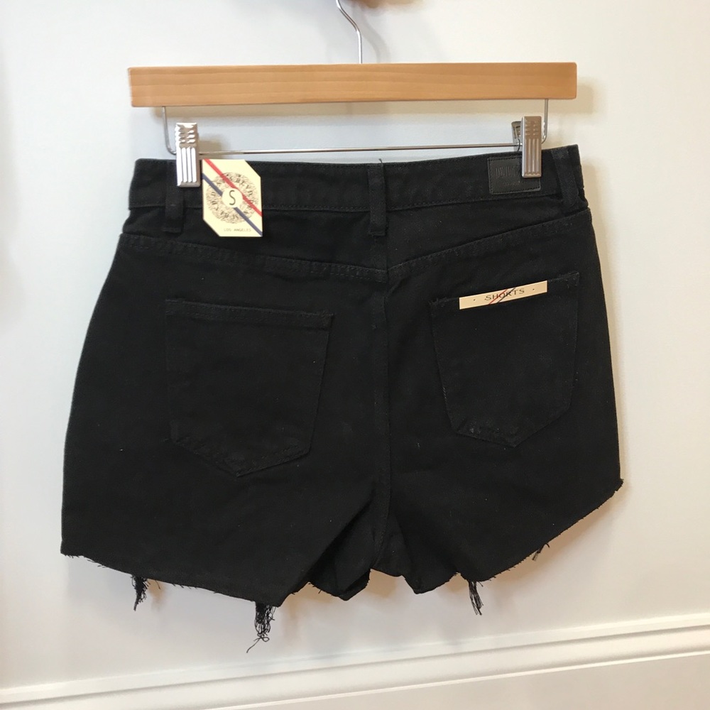 ‼️ High Waist Black Ripped Jean Denim Shorts - Picture 6 of 7